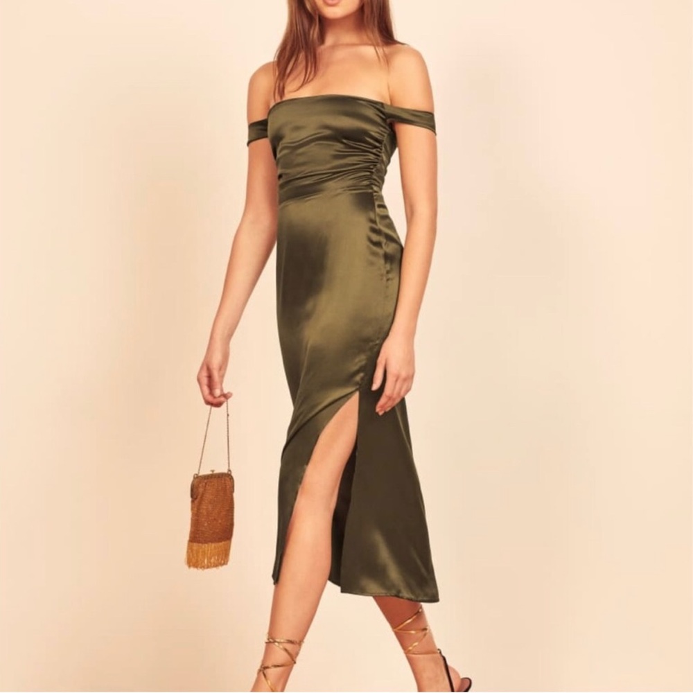 NEW Reformation silk maxi dress SZ 4. - Picture 2 of 12
